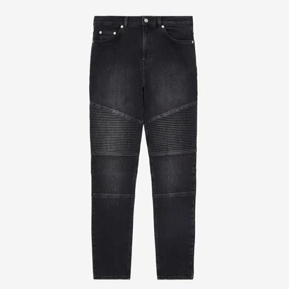 The Kooples Moto Jeans Slim Fit 90s Denim Dark Wash Black NWT Mens FR30